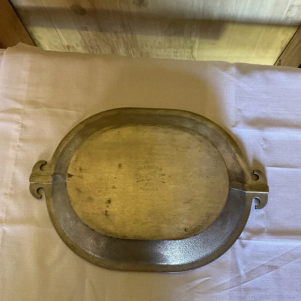 Guardian Service 3-Star Heavy Cast Aluminum Oval‎ Fish Steak Sizzler Tray 15